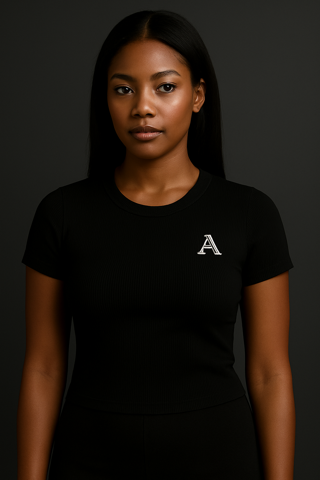 Fitted Ribbed Crewneck T-Shirt