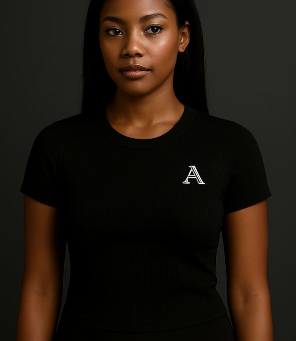 Fitted Ribbed Crewneck T-Shirt