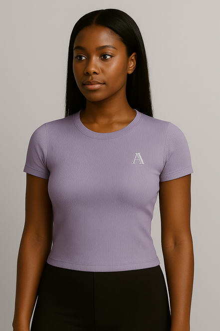 Fitted Ribbed Crewneck T-Shirt